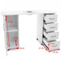 Tables Manucures  115632 BUREAU 2027 ZP BLANC DEUX ARMOIRES