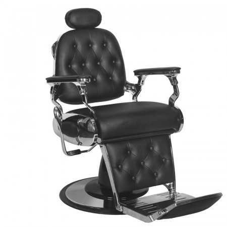 Fauteuil barbier coiffure francesco noir gris 