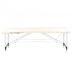 Table de massage portable confortable aluminium 2 sections crème