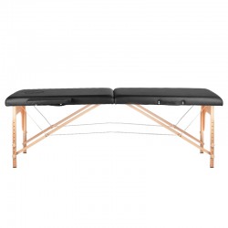 Comfort houten opklapbare massagetafel 2 secties zwart