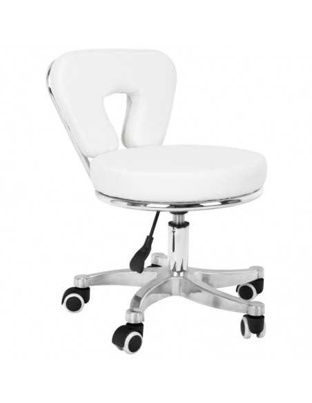 chaise tabouret à roulettes blanc institut de beaute materiel
