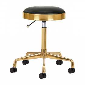 Tabouret Luxe Gold Lusso Noir|Élégance et Confort Professionnel