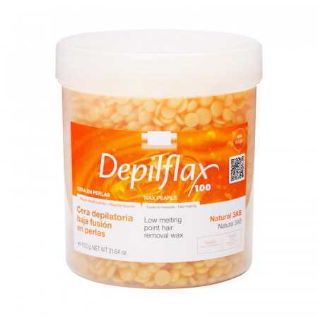 DEPILFLAX 100 CERA DURA SENZA STRISCIA PER DEPILAZIONE PERLA 600G NATURALE 