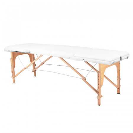 Table de massage pliante en bois 3 segments Comfort Activ Fizjo blanc 