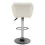 Tabouret de bar matelassé réglable blanc M01 