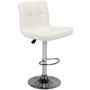 Tabouret de bar matelassé réglable blanc M06 