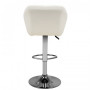 Tabouret de bar matelassé réglable blanc M06 