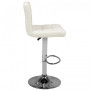 Tabouret de bar matelassé réglable blanc M06 