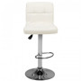 Tabouret de bar matelassé réglable blanc M06 