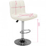 Tabouret de bar matelassé réglable blanc M06 