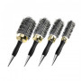 A set of 4 O-24 hair styling brushes 