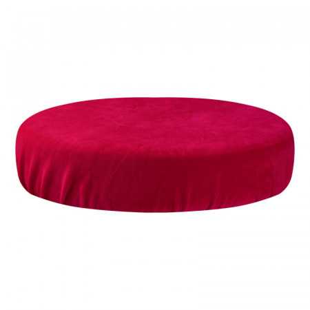 Housse de tabouret velours fuchsia 