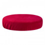 Housse de tabouret velours fuchsia 