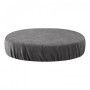 Housse de tabouret en velours gris 