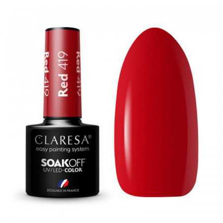 CLARESA Lakier hybrydowy RED 419 -5g 