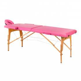 Lettino da massaggio pieghevole in legno Comfort Activ Fizjo 2 segmenti rosa