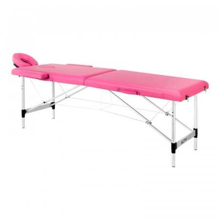 Table de massage pliante confort aluminium Activ Fizjo 2 segments rose 