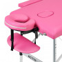 Table de massage pliante confort aluminium Activ Fizjo 2 segments rose 