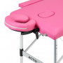 Table de massage pliante confort aluminium Activ Fizjo 2 segments rose 