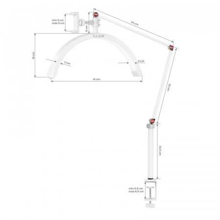 Lampa zabiegowa Glow MX3 do blatu biała 