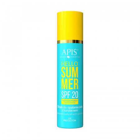 Apis hello summer aktywator spf 20, olejek do opalania ciała z karotenem 150 ml 