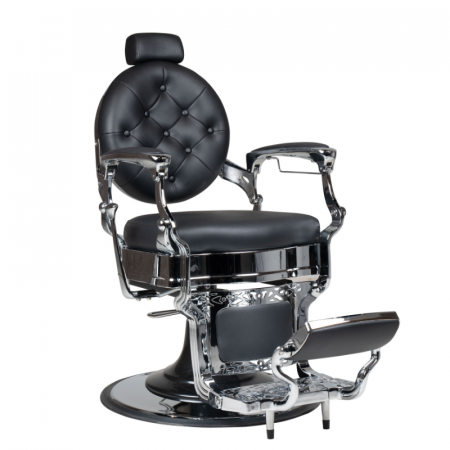 Vintage Moretti Barber Chair BLACK-SILVER 