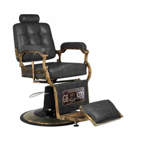 Gabbiano boss hd vieux fauteuil de barbier en cuir, noir 