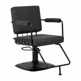 Gabbiano catania loft old fauteuil de coiffure en cuir noir {attributes}