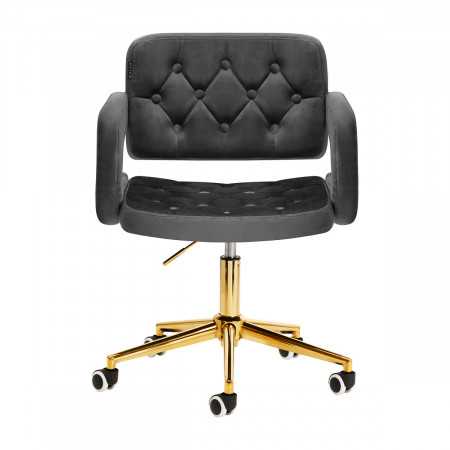 Royal Luxury Velvet Chair grijs vooraanzicht