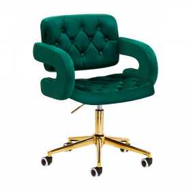 Chaise Royale Velours Luxe vert vue de profil