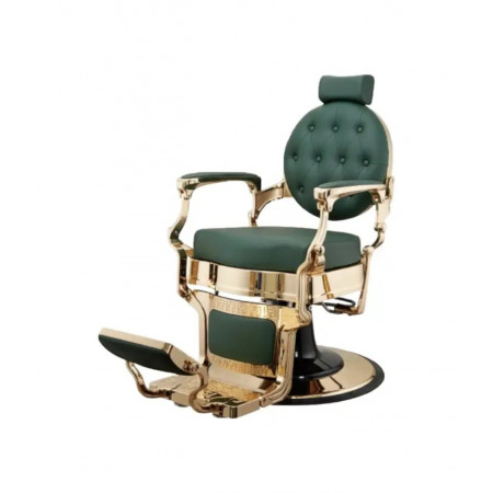 Fauteuil barbier vintage gold vert 