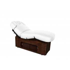 Lit de massage spa électrique chauffante lola blanc marron 