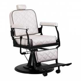 Eleganzo Professional Barber Chair White Mother of Pearl Extra