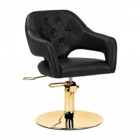 Sillón de peluquería Prestigio negro y dorado 