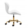 Elegancia white cosmetic stool with gold base 