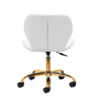 Elegancia white cosmetic stool with gold base 