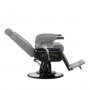 Majestic silver grey barber chair tilted view