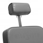 Majestic silver grey barber chair open front headrest view