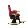 Silla de barbero Majestic Gold vista lateral roja