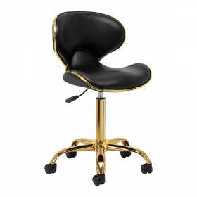 Tabouret Élégance Pro Lux Noir dorée vue de profil