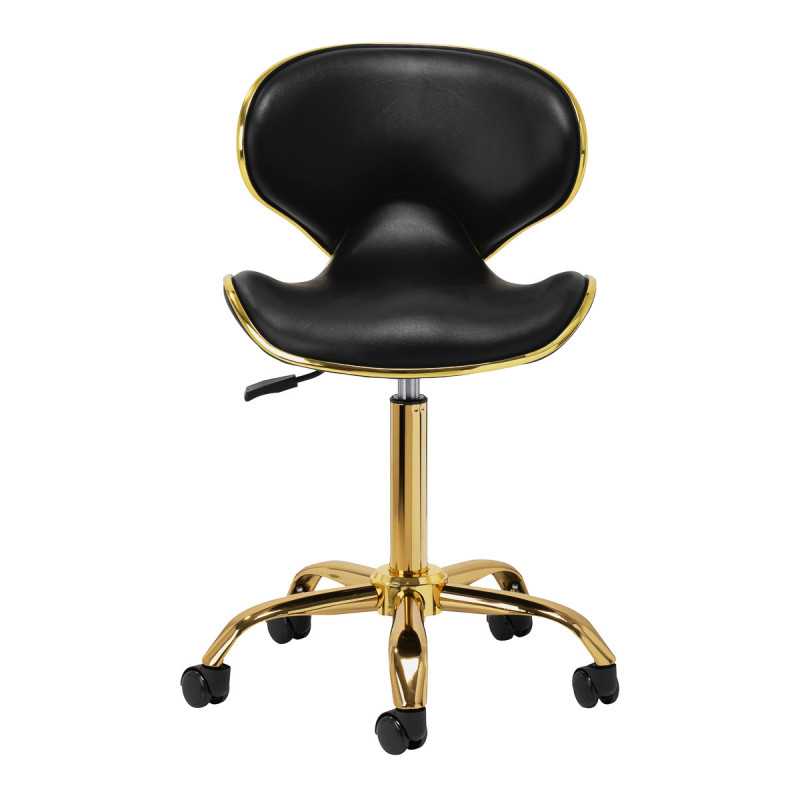 Tabouret Élégance Pro Lux noir dorée vue de face