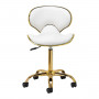 Elegance Pro Lux stool in white and gold front view