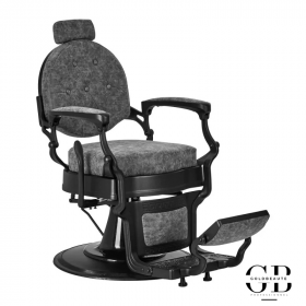 Fauteuil barbier cavalese vieux cuir gris