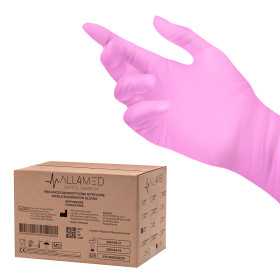 All4med gants de diagnostic jetables en nitrile rose M 10 x 100 pcs 